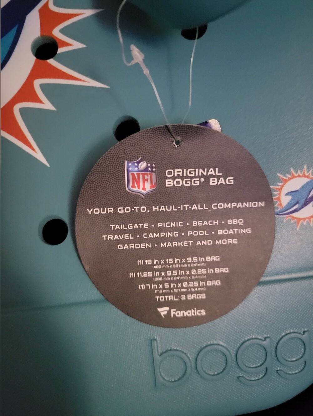 Bogg Bag NFL Miami Dolphins Teal Tote XL - Picture 2 of 8